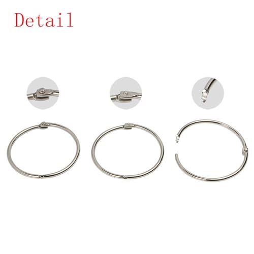 Notebook Rings 70pcs Loose-Leaf Book Binder Rings Keychain Album Craft Photo Circle Clips for Book Binding(15mm)