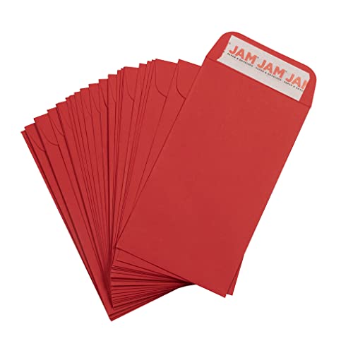 JAM PAPER #5.5 Coin Business Envelopes with Peel and Seal Closure - 3 1/8 x 5 1/2 - Red - 100/Pack