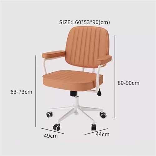 Ergonomic Office Chair Mid Back Leather Desk Chair PU Leather Office Task Chair with Armrests, Adjustable Chair with Wheels, Lift Swivel Chair Office Chair ﻿(Gris)