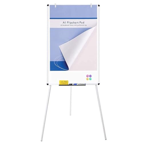 VIZ-PRO Magnetic Whiteboard Easel, 36 x 24 Inches, Portable Dry Erase Board