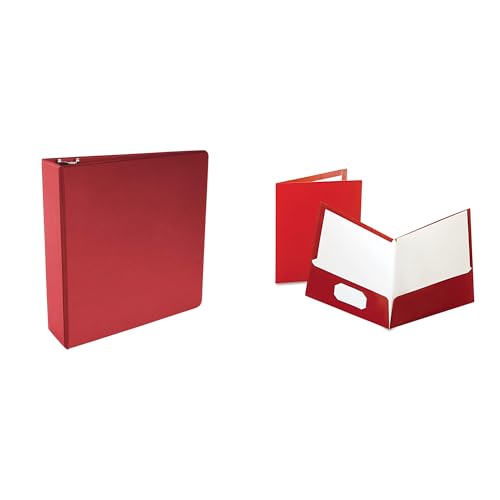 Casafoyer Polypropylene Round Ring Binder & 2 Pockets Laminated Portfolio Combo Kit for Organized Presentations and Storage
