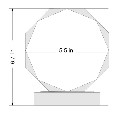 Personalized 7" Octagonal Glass Award Plaque with Engraving and Color Fill