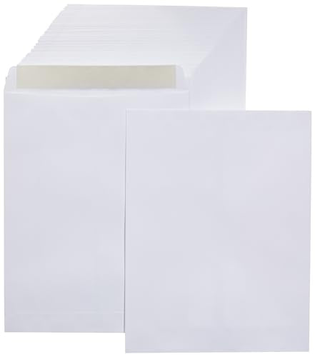 Amazon Basics Catalog Self Seal Envelopes for Documents, Booklets, Mailers, 10x13 Inch, 28 lb, White, 250-Pack