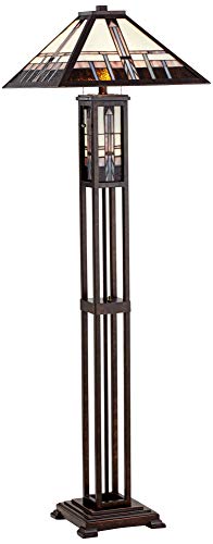 Geometric 60 1/2" Glass Night Light Floor Lamp Living Room
