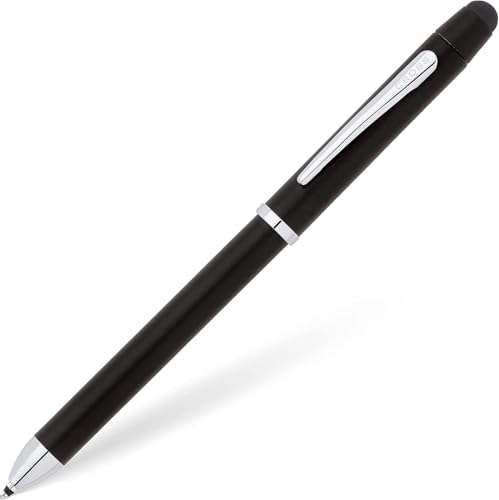 Cross Tech3 Satin Black Multi-function Pen - 0.5 MM Lead Size Pencil, Black Ink Refill, and Red Ink Refill in One Pen.