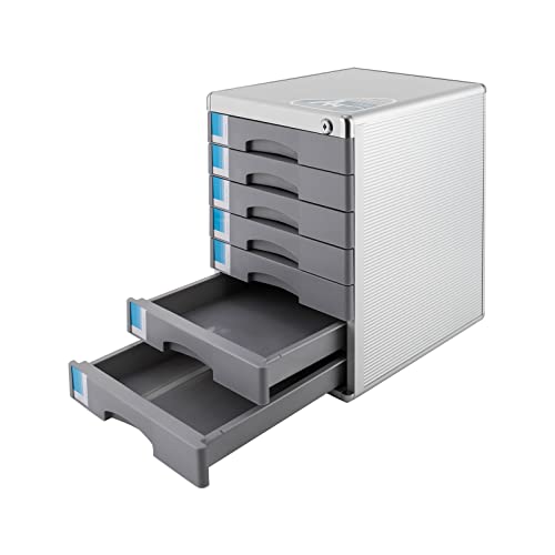 Desktop Drawer Organizer, 7 Drawer Office Storage Filing Cabinet File Cabinet with Lock and Label bar for Homes, Offices, Schools (7 Drawers)