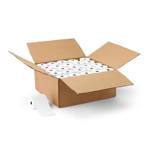 Amazon Basics Thermal Paper Receipt Rolls for POS, 3 1/8" x 230', BPA-Free, FSC Certified, White, 50 Rolls