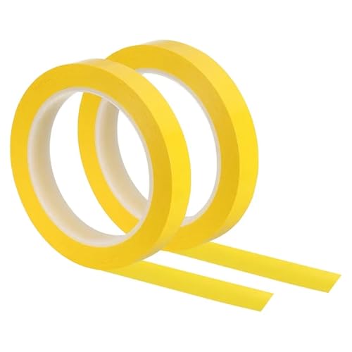 Whiteboard Tape 2 Pcs 15/20/25/30mm Whiteboard Tape Thin Dry Erase Art for Graphic Chart Grid Electrical White Board Line 66m Long(Dark Yellow,66M_25MM)