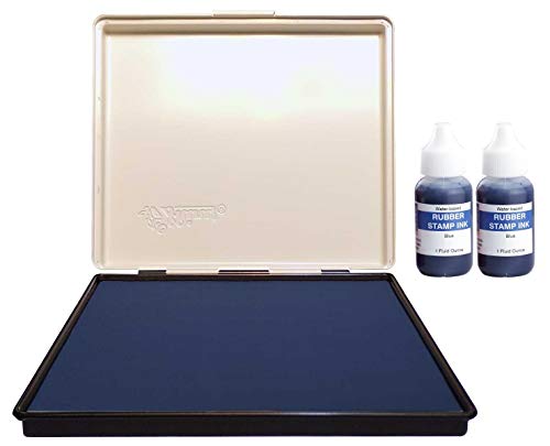 Uimprint Extra Large 7'' x 8'' Industrial Rubber Stamp Ink Pad, Blue