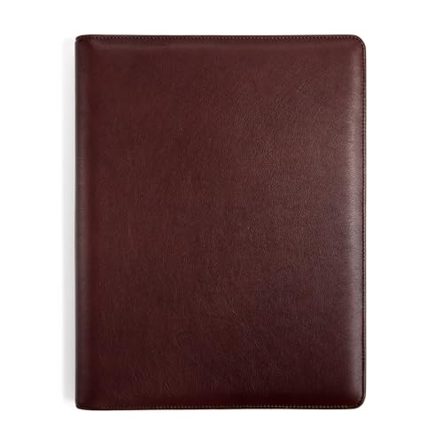 Leatherology Bordeaux Standard Padfolio – Full Grain Leather Professional Organizer with Letter Pad, Business Card Pocket & Pen Loop for Meetings or Work