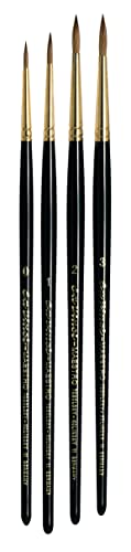 da Vinci Brushes Maestro Kolinsky 4 Brush Gift Box Set - Series 11 Full Belly Rounds Sizes 0, 1, 2 & 3 for Watercolor