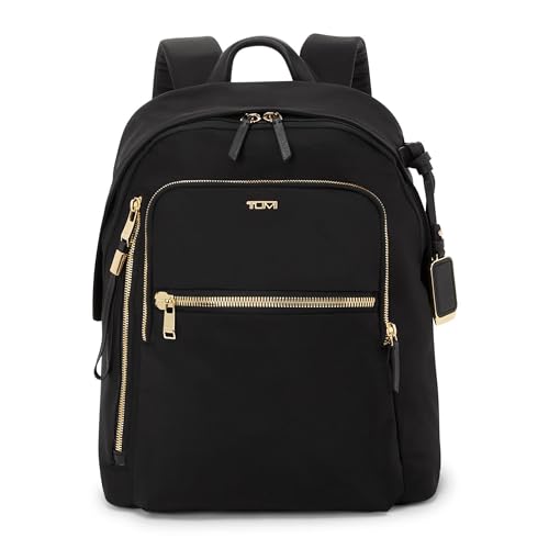 TUMI Voyageur Halsey Backpack, Holds Up to 14" Screens, Black and Gold