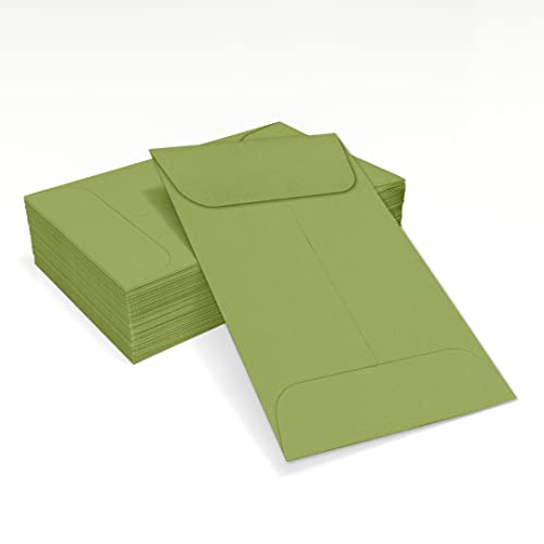 LUXPaper #1 Coin Envelopes | 2 1/4" x 3 1/2" | Avocado Green | 70lb. Text | 500 Qty