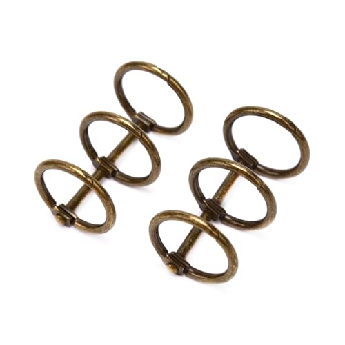 16pcs Loose Leaf Circle Binding Clips, 3-Ring Notebook Hinged Spiral for DIY Scrapbook