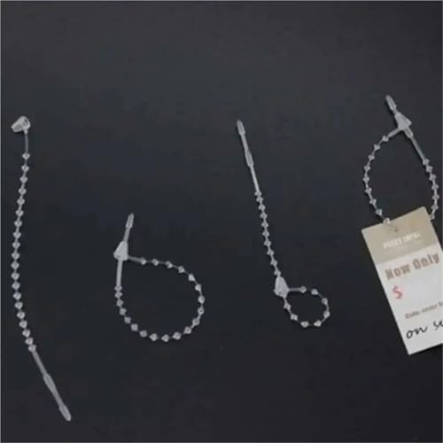 Hang Tag String 1000pcs Garment Price Tag Ties Plastic Security Loop Pin Knotted Rope Ball Chain String Line Bag Fastener(Black,7 inches)