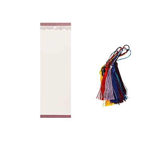 Bookmark 10Pcs Color Thickened Bookmarks with Tassels Water-Grained Paper Can be Handwritten 8 Styles 7X21cm Metal Bookmark (Color : 4) (8)
