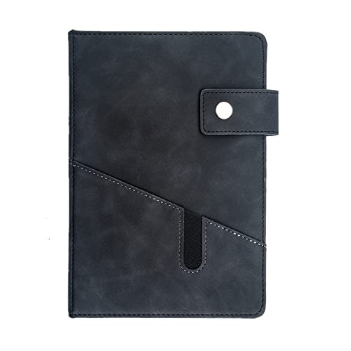 BZHAOMAOL Portfolio Binder Organizer Portable A5 Conference Folder Leather Business Padfolio Zipped(Black)