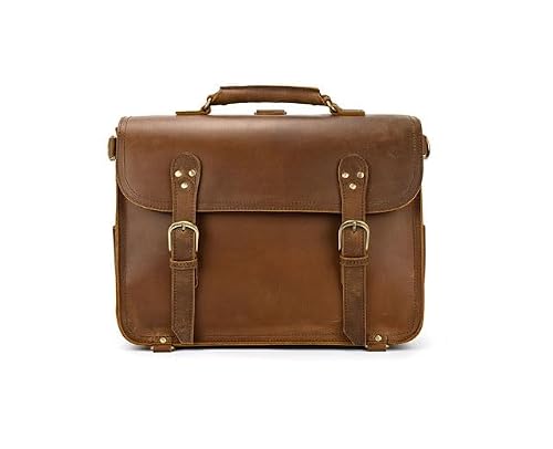 VCDUXMQLK Retro Backpack Multi Functional Briefcase For Men Genuine Leather Handbag Shoulder Bag Cowhide Crossbody