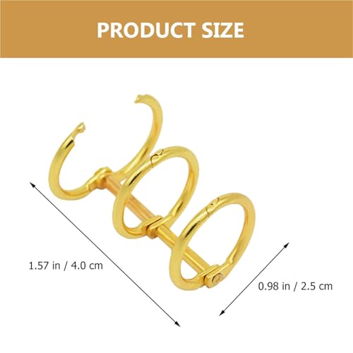 Notebook Rings 18pcs 3 Ring Binder Clips Detachable Buckle Loose-Leaf Metal for Book Binding(Gold)