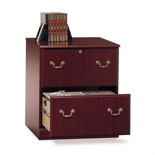 Pemberly Row 2 Drawers 30.51" Vertical Cherry Wood Filing Cabinet Lockable Easy Assembly Stationary for Home, Office
