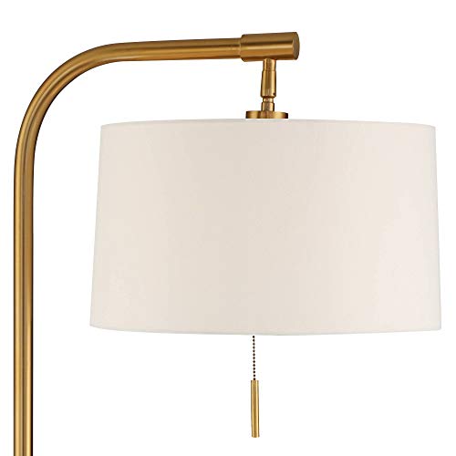 Possini Euro Design Volta 66" Tall Antique Brass USB Tray Table Floor Lamp