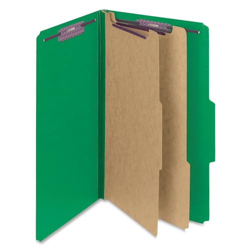 Smead Classification Folders, 2 Divider, Legal, 10/BX, Green