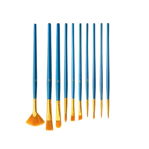 ntumLeap Oil Brush 10 Fan Brush Set Graffiti Hand Office Wood Nail Art Supplies