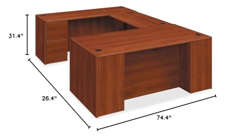 HON 10700 Series Cognac Laminate Left-Pedestal Credenza