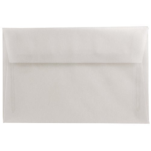 JAM PAPER A9 Translucent Vellum Invitation Envelopes - 5 3/4 x 8 3/4 - Clear - Bulk 250/Box