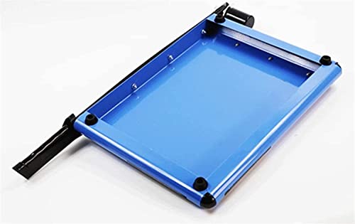 KouRy Paper Cutter A4 Stack Paper Trimmer Guillotine with Guard Rail Safety Blade Lock, Commercial Grade Guillotine Paper Slicer Cutter for Office Home School (Blue)