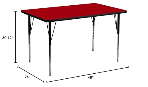 Flash Furniture 18x24 in Rectangular Activity Table, Red