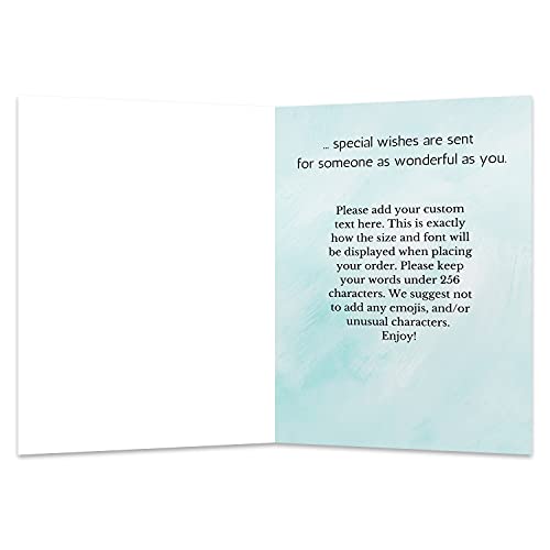 Simply Uncaged Christian Gifts Personalized Happy Birthday Card Custom Your Photo Image Upload Your Text Greeting Card (Pack of 48)