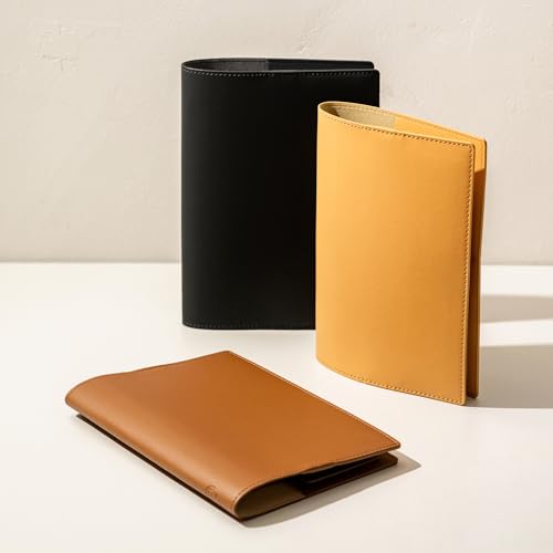 Vegan Leather Book Cover, 2 Pockets | Common Nuovo (Espresso Black, M)