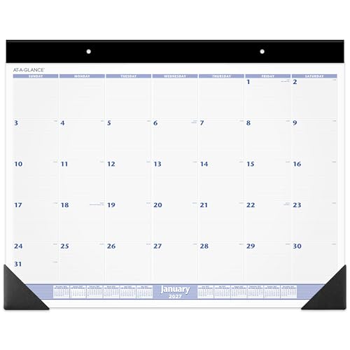 AT-A-GLANCE 2027 Desk Pad Calendar, Monthly Desk Wall Planner, 24" x 19", Blue/Gray (SW2300027)