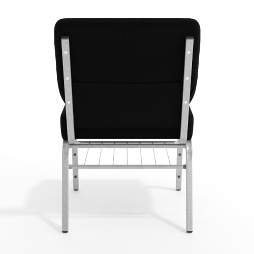 Flash Furniture Hercules 21 in Wide Fabric Church Chair, Black