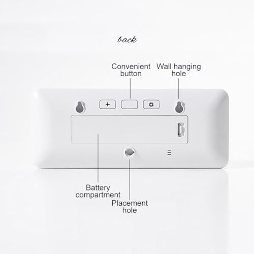 Digital Clock Large Display, LCD Screen Digital Wall Clock Time Temperature Humidity Display Electronic Clock,USB Ports Modern Decoration for Home Bedroom Decor (BLACK)