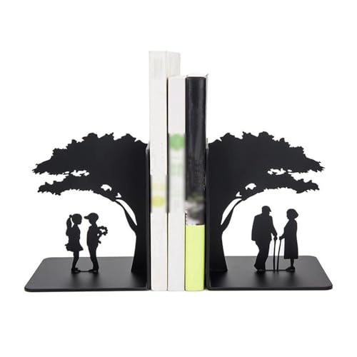 Book Organizer Book Ends - Metal for Shelves, Bookends Decorative Unique for Heavy Books
