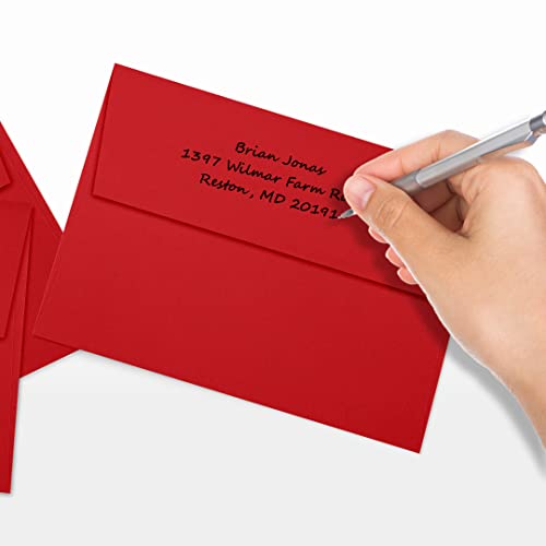 LUXPaper A7 Invitation Envelopes | Peel & Press | 5 1/4" x 7 1/4" | Ruby Red | 80lb. Text | 1,000 Qty