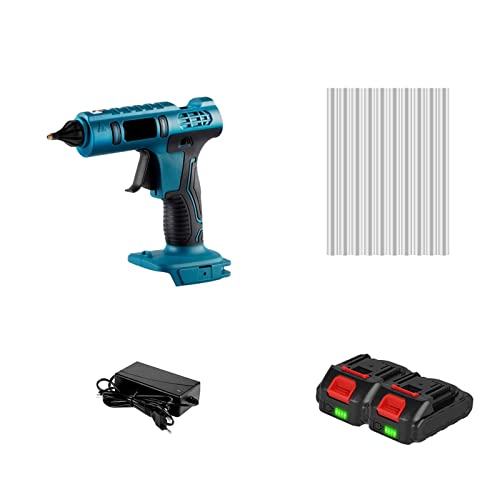 LIBODD Hot Glue Gun Cordless Electric Hot Melt Glue Gun Rechargeable Anti-Scald Copper Nozzle DIY Repair Toolwith Glue Sticks for Battery for DIY Arts, Crafts and Quick Repairs(3)