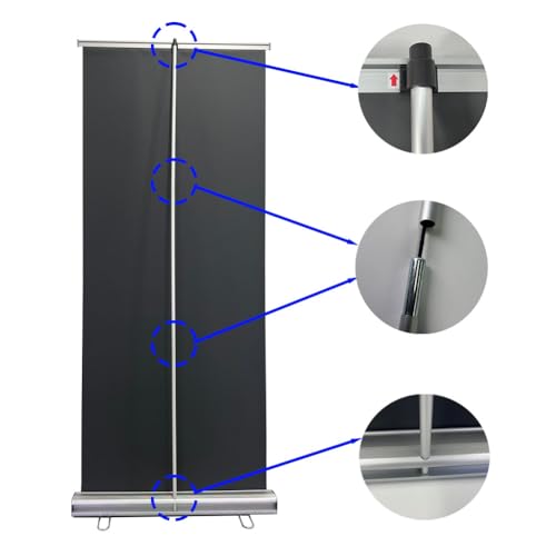 HYSDPOT Standard Retractable Banner Stand with Carrying padded Canvas Bag and Box (Stand Only) (33.5"x80")(6 UNITS)