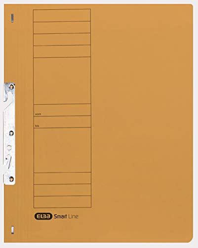 ELBA Smart Line 100551885 Hook-in Folders Full Cover Pack of 50 with Commercial Binding Made from 250 g/m² Cardboard Yellow