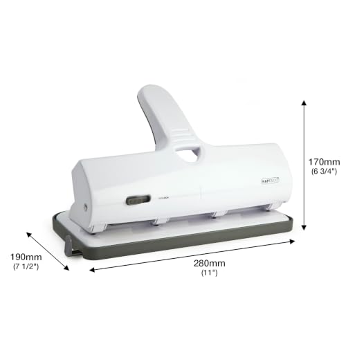Rapesco 1324 Heavy Duty ALU 40 Metal 4-Hole Punch, 40 Sheet Capacity