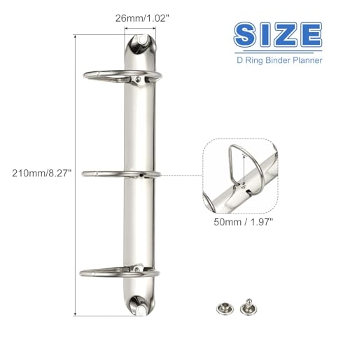 A5 ring binder Ring Binder Mechanism 6 Pieces 3 Hole Replacement for DIY Paper Filling(210x20x30.8mm)