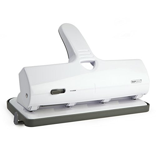 Rapesco 1324 Heavy Duty ALU 40 Metal 4-Hole Punch, 40 Sheet Capacity