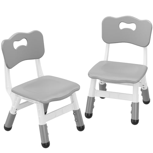 IDEALHOUSE Chair Set of 2, 3 Level Height Adjustable Kid Chair, Plastic Toddler Chairs for Children Boys Girls Age 2-6, Suitable for Home Family Classroom Nursery Indoor Use