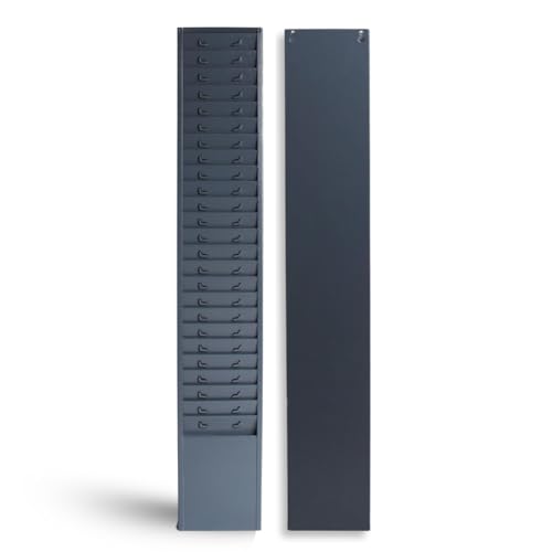 25-Slot Metal Wall Organizer Employee Time Card Rack, Fits 3.5-4.5in Cards