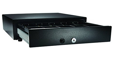 APG Manual 16.2" Point of Sale Cash Drawer | Vasario Series VP101-BL1616 | Push-Button Operation | Plastic Till with 5 Bill/ 5 Coin Compartments | Black