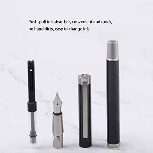 USZWBY Classic Designs Fountain Pen Luxury Pens 0.5mm Fine Nib Smooth Flow Writing Pen Calligraphy Pen Nib Pens for Men and Women（Black1）