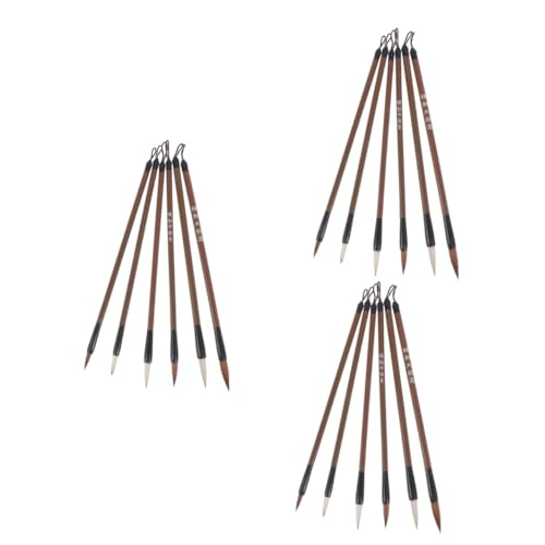Chinese Caligraphy Brush, 12 Pcs Writing Brush Chinese Calligraphy Brush Pen Weasel Hair Brush Pen Writing Stationary Student Writing Stationery Portable Brush Pen Practical Brush Pen Paint Brush Ink