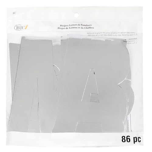 B2C 7" Holographic Project Letters, Numbers & Characters - Foil Paper Cutouts with Adhesive Backing for Bulletin Boards, Posters & Classroom Displays, 6 Pack